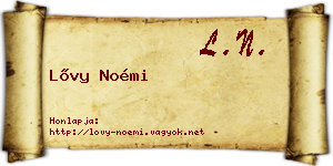 Lővy Noémi névjegykártya